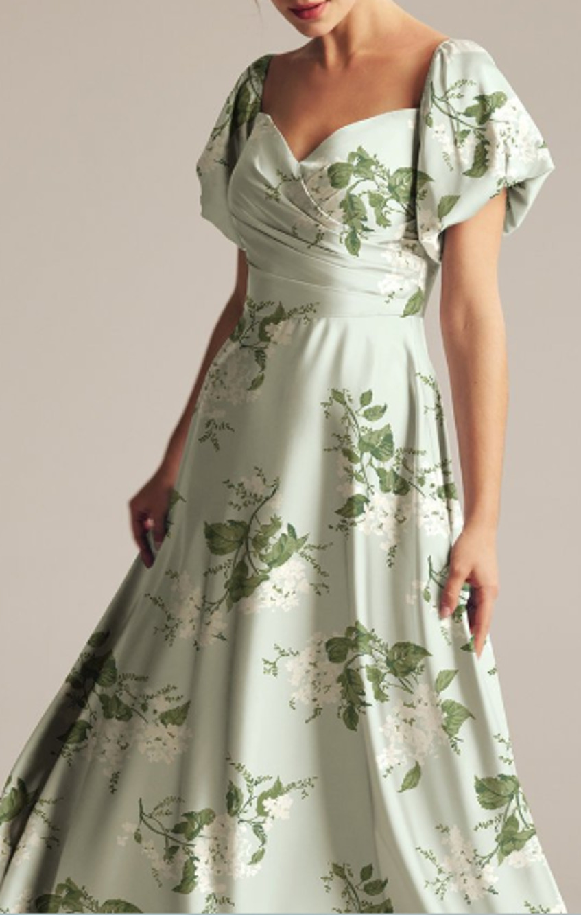 AW BRIDAL 8 M Sage Garden green Dey floral party formal maxi dress NEW B20